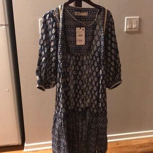 Zara S-XS Bohemian Blue Kimono NWT
